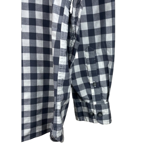 Lands End Traditional Fit XL Button Down‎ Black/White/Grey Plaid Shirt - Picture 5 of 13